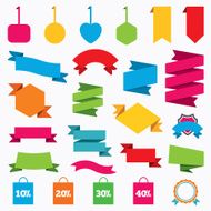 Sale bag tag icons Discount symbols N65