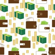 seamless money pattern on white background vector