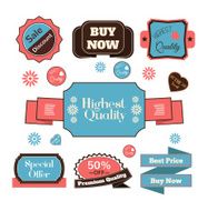 Vector vintage badges stickers ribbons banners and labels N4