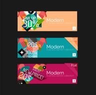 Set of banners with stickers labels and elements for sale N16
