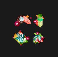 Set of labels stickers banners badges and elements for sale N19
