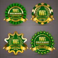 Golden badges with laurel wreath N8