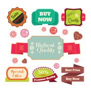 Vector vintage badges stickers ribbons banners and labels N5