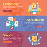Set of flat concepts for business e-commerce consultation services