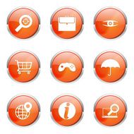 SEO Internet Sign Orange Vector Button Icon Design Set 10 N4