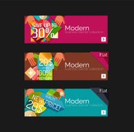 Set of banners with stickers labels and elements for sale N26