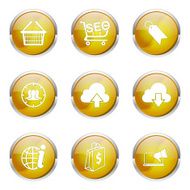 SEO Internet Sign Yellow Vector Button Icon Design Set 7 N4