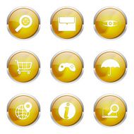 SEO Internet Sign Yellow Vector Button Icon Design Set 10 N3