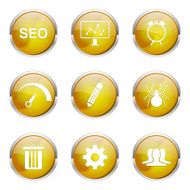 SEO Internet Sign Yellow Vector Button Icon Design Set 8 N4