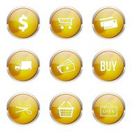 Shopping Sign Yellow Vector Button Icon Design Set N3