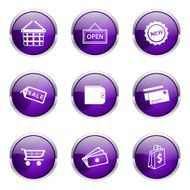 Shopping Sign Violet Vector Button Icon Design Set 2 N4