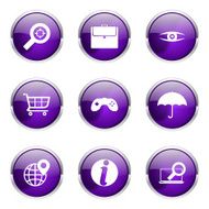 SEO Internet Sign Violet Vector Button Icon Design Set 10 N5
