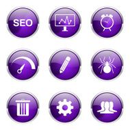 SEO Internet Sign Violet Vector Button Icon Design Set 8 N5