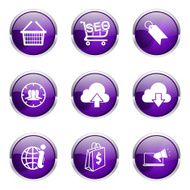 SEO Internet Sign Violet Vector Button Icon Design Set 7 N5