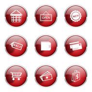 Shopping Sign Red Vector Button Icon Design Set 2 N4