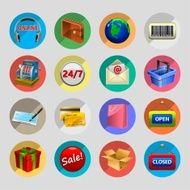 shopping icons set N17
