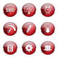 SEO Internet Sign Red Vector Button Icon Design Set 8 N4