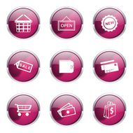 Shopping Sign Pink Vector Button Icon Design Set 2 N5