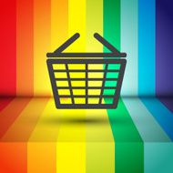 supermarket shopping basket vector icon