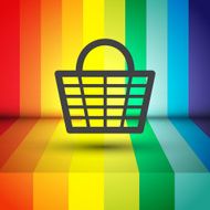 shopping basket vector icon