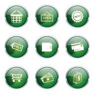 Shopping Sign Green Vector Button Icon Design Set 2 N4