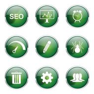 SEO Internet Sign Green Vector Button Icon Design Set 8 N5