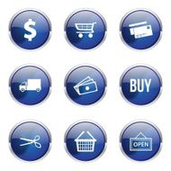 Shopping Sign Blue Vector Button Icon Design Set N4