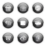 Shopping Sign Black Vector Button Icon Design Set 2 N4