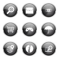 SEO Internet Sign Black Vector Button Icon Design Set 10 N4