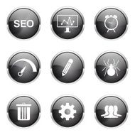 SEO Internet Sign Black Vector Button Icon Design Set 8 N4