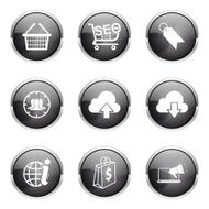 SEO Internet Sign Black Vector Button Icon Design Set 7 N5
