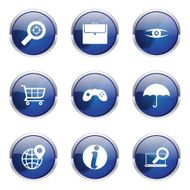 SEO Internet Sign Blue Vector Button Icon Design Set 10 N4