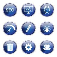 SEO Internet Sign Blue Vector Button Icon Design Set 8 N5