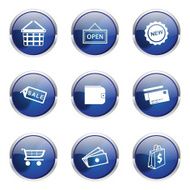 Shopping Sign Blue Vector Button Icon Design Set 2 N4