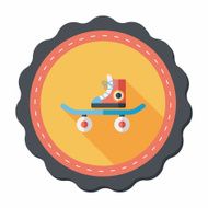 Skateboard flat icon with long shadow N6