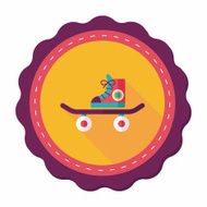 Skateboard flat icon with long shadow N7