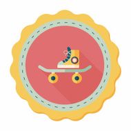 Skateboard flat icon with long shadow N8