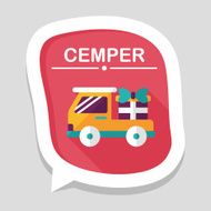 shopping cart flat icon with long shadow eps10 N17