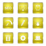 SEO Internet Sign Square Vector Yellow Icon Design Set 8 N5