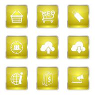 SEO Internet Sign Square Vector Yellow Icon Design Set 7 N4