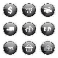 Shopping Sign Black Vector Button Icon Design Set N4