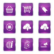 SEO Internet Sign Square Vector Violet Icon Design Set 7 N5