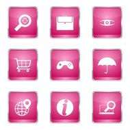 SEO Internet Sign Square Vector Pink Icon Design Set 10 N5