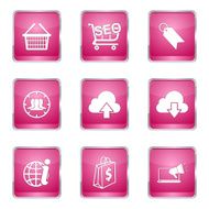 SEO Internet Sign Square Vector Pink Icon Design Set 7 N5