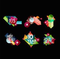 Set of labels stickers banners badges and elements for sale N37