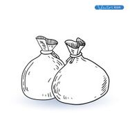 Bank icon money hand drawn illustration N2