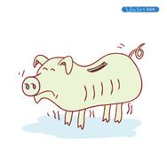 pig Bank icon hand drawn illustration