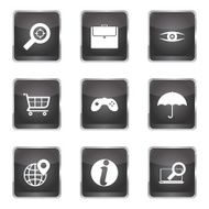 SEO Internet Sign Square Vector Black Icon Design Set 10 N5