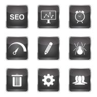 SEO Internet Sign Square Vector Black Icon Design Set 8 N5