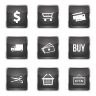 Shopping Sign Square Vector Black Button Icon Design Set N5